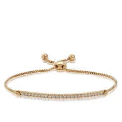 Diamond Bar Bolo Bracelet 14K