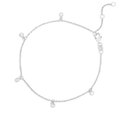 Diamond Dangle Bracelet, 14K White Gold