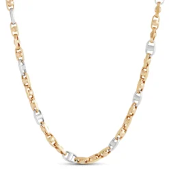 Toscano Anchor Link Two-Tone Necklace, 14k White And Yellow Gold