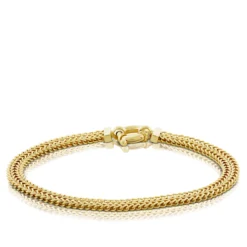Toscano Four-Sided 2-Row Franco Chain Bracelet 14K