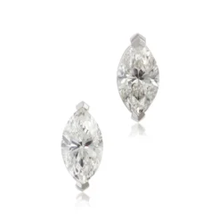 Marquise Diamond Solitaire Stud Earrings 14K, 3/4 Ctw.
