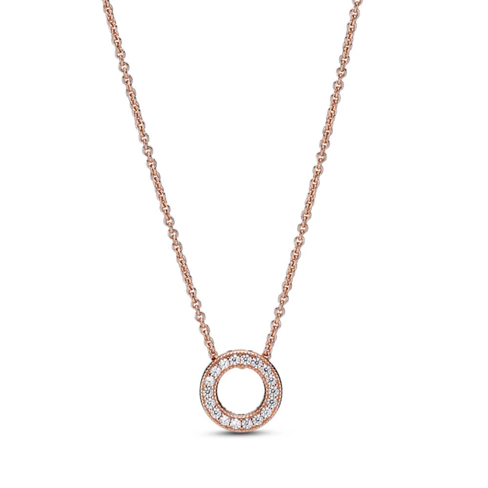 Pandora Logo Pavé CZ Circle Collier Necklace