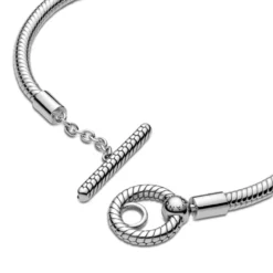 Pandora Moments T-Bar Snake Chain Bracelet -Luxe Glist Sales 12012522 04