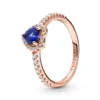 Pandora Sparkling Blue Elevated Heart Crystal & CZ Ring