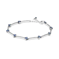 Pandora Sparkling Pavé CZ Bars & Blue Crystal Bracelet