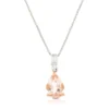 Rose Gold Pear Morganite & Diamond Two-Tone Necklace 14K