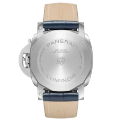 Panerai Luminor Marina Blue Dial Alligator Steel Watch, 44mm -Luxe Glist Sales 12029633 02 scaled