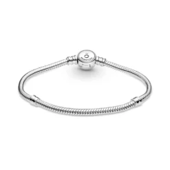 Pandora Moments Sparkling Blue Crystal Disc Clasp Snake Chain Bracelet -Luxe Glist Sales 12032009 03