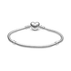 Pandora Disney Mickey Mouse Heart Clasp Snake Chain CZ Bracelet -Luxe Glist Sales 12032702 03