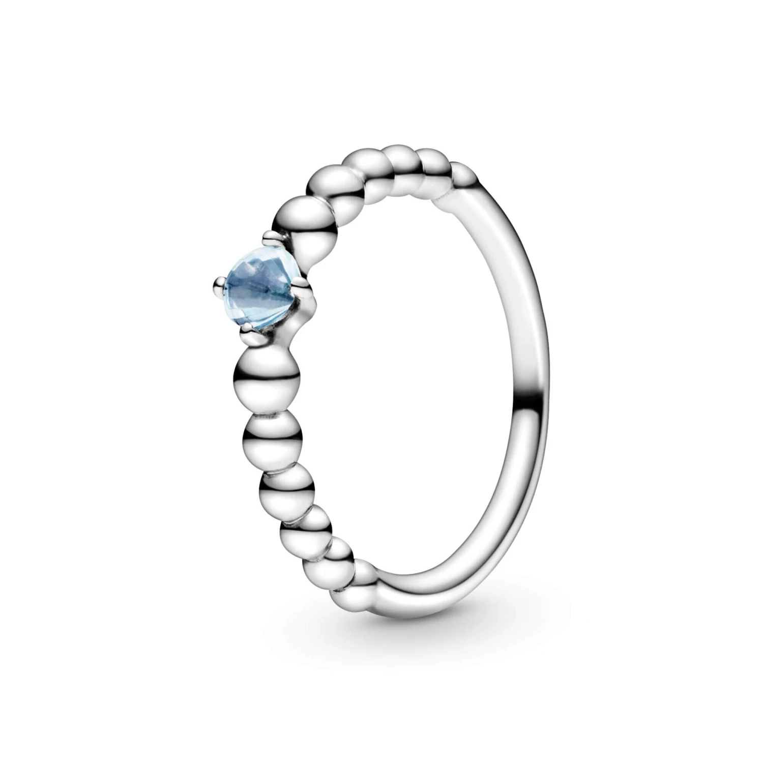 Pandora Purely Pandora Aqua Blue Topaz Beaded Ring 1 Pandora Purely Pandora Aqua Blue Topaz Beaded Ring