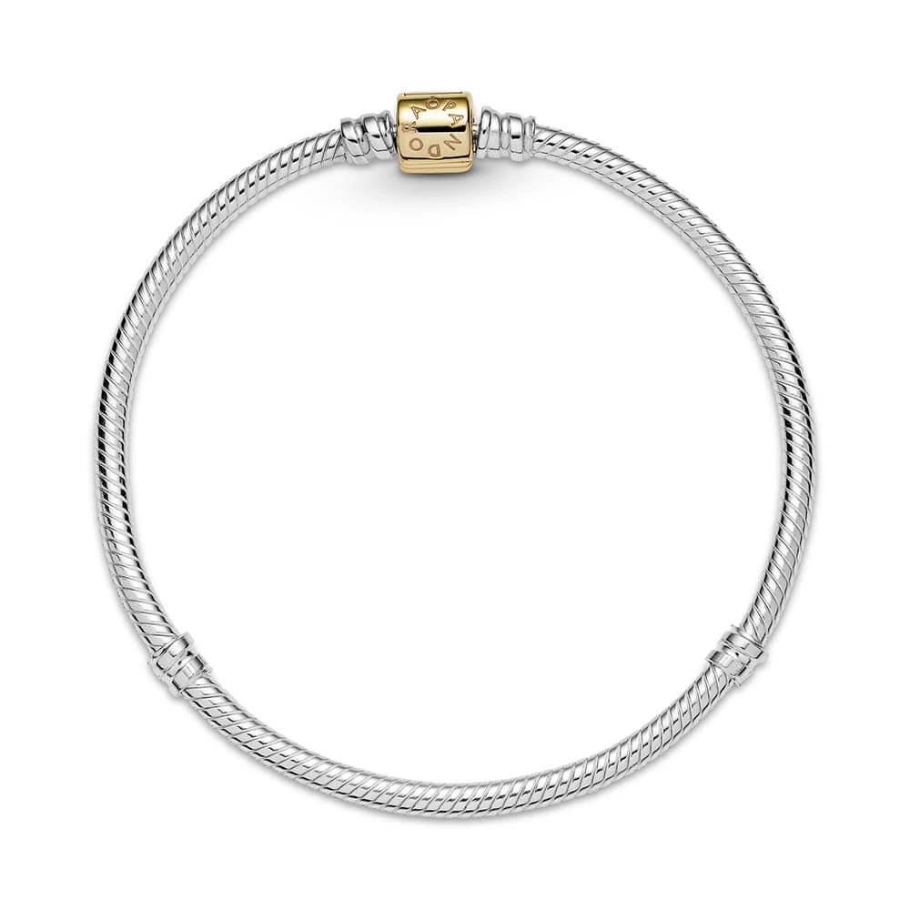 Pandora Moments Two-tone Barrel Clasp Snake Chain Bracelet 3 Pandora Moments Two-tone Barrel Clasp Snake Chain Bracelet - Image 3