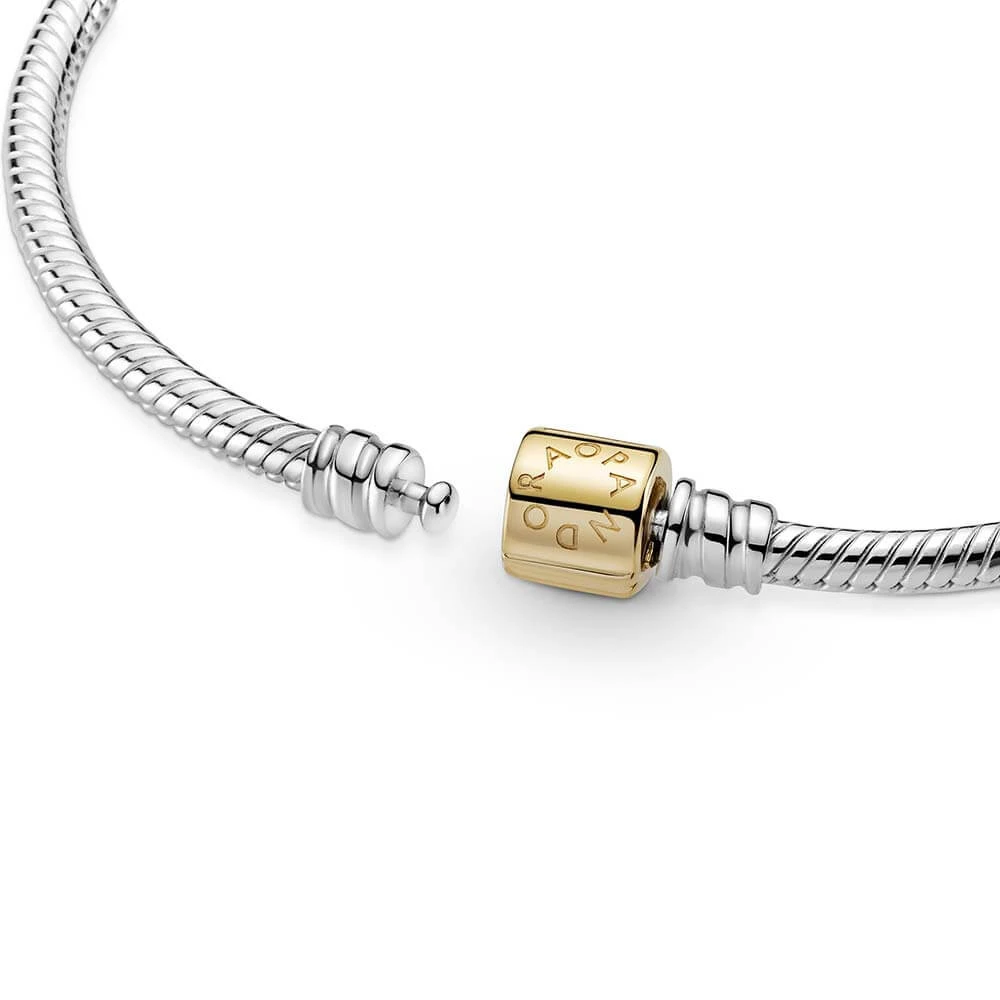 Pandora Moments Two-tone Barrel Clasp Snake Chain Bracelet 4 Pandora Moments Two-tone Barrel Clasp Snake Chain Bracelet - Image 4