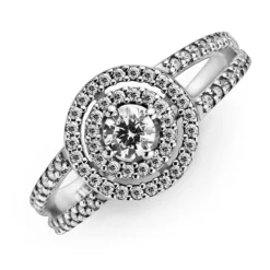Pandora Sparkling CZ Double Halo Ring -Luxe Glist Sales 12056081 04