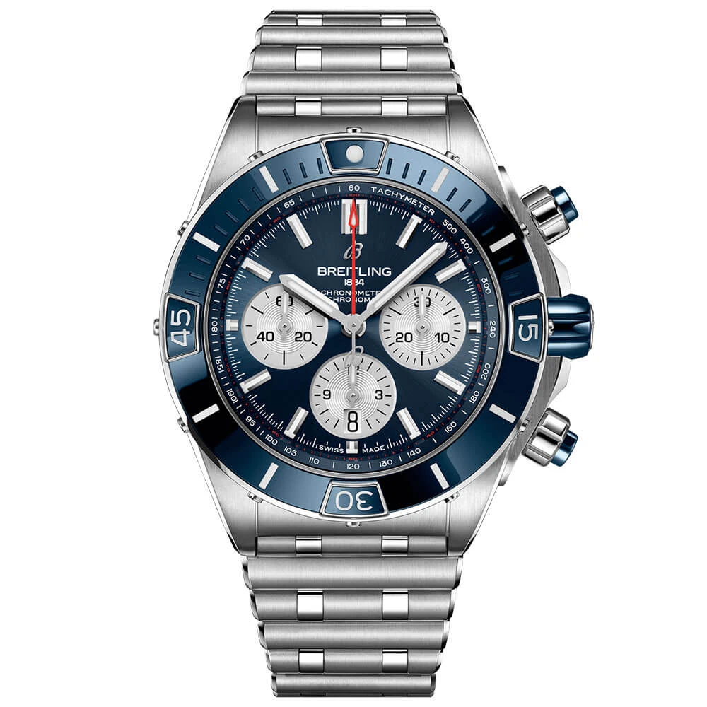 Breitling Super Chronomat B01 44 Blue Steel Watch, 44mm 1 Breitling Super Chronomat B01 44 Blue Steel Watch, 44mm