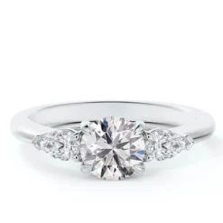 De Beers Forevermark Accents™ Round & Pear Diamond Engagement Ring 18K