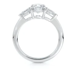 De Beers Forevermark Accents™ Round & Pear Diamond Engagement Ring 18K -Luxe Glist Sales 12107876 03