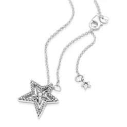 Pandora Pavé CZ Asymmetric Star Collier Necklace -Luxe Glist Sales 12114492 04 scaled