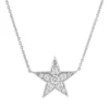Roberto Coin Tiny Treasure Diamond 5 Point Star Necklace 18K White Gold, 18"