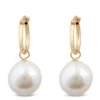 Cultured Baroque Freshwater Pearl Hoop Earrings, 14K Yellow Gold