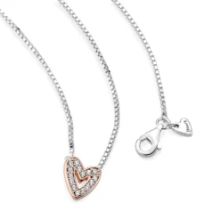 Pandora Sparkling Freehand Heart CZ Necklace -Luxe Glist Sales 12147815 04
