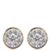 Cluster Diamond Stud Earrings, 14K Two-Tone Gold