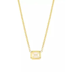 Roberto Coin Tiny Treasures 18K Yellow Gold & Emerald-Cut Diamond Pendant Necklace