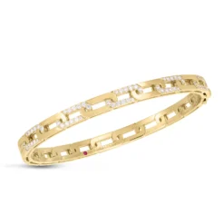 Roberto Coin Navarra Diamond Bangle 18K Yellow Gold