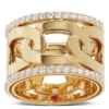 Roberto Coin Navarra Wide Diamond Ring Sized 7, 18K Yellow Gold