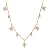 Diamond Star Dangle Necklace, 14K Yellow Gold