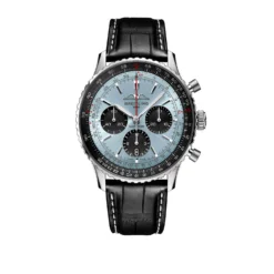 Breitling Navitimer B01 Chronograph Watch Steel Case Ice Blue Dial, Black Leather Strap, 43mm -Luxe Glist Sales 12173944 01