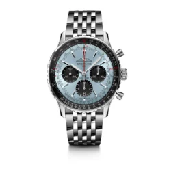 Breitling Navitimer B01 Chronograph Watch Steel Case Ice Blue Dial Steel Bracelet, 43mm