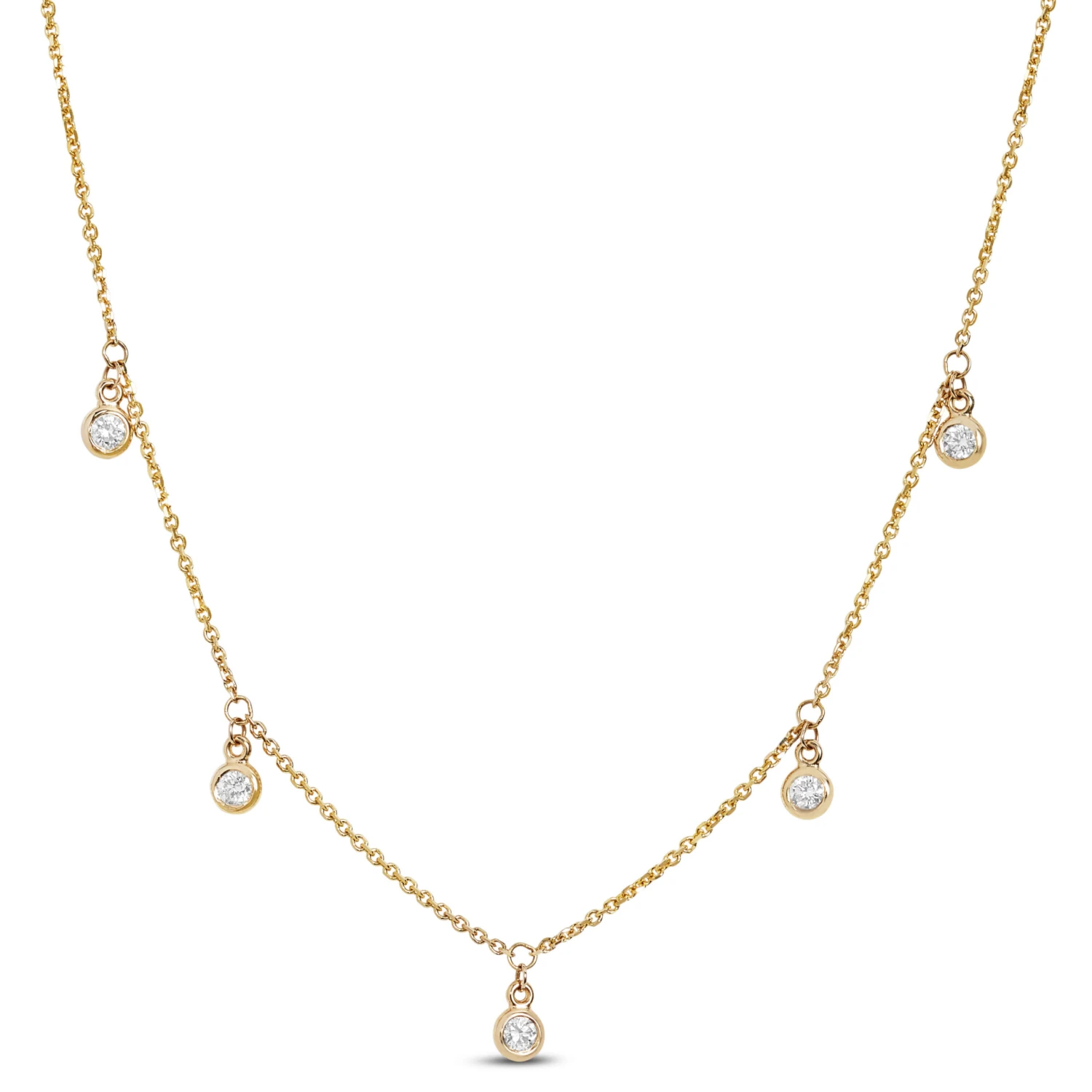 5 Diamond Stationary Pendant, 14K Yellow Gold 1 5 Diamond Stationary Pendant, 14K Yellow Gold