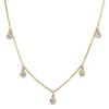 5 Bezel Diamond Dangle Necklace, 14K Yellow Gold