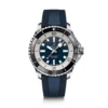 Breitling Superocean Automatic 44 Watch Steel Case Blue Dial Blue Strap, 44mm