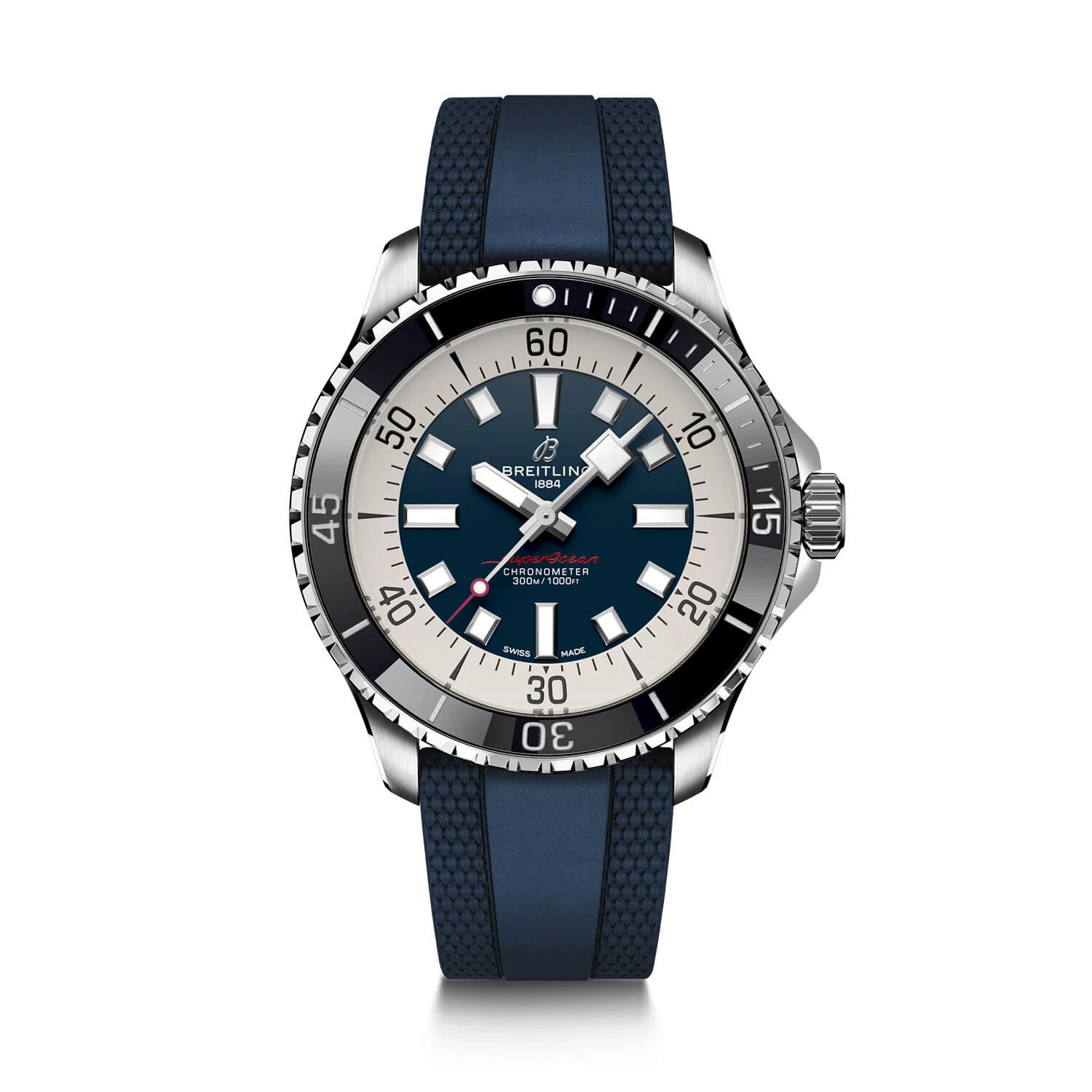 Breitling Superocean Automatic 44 Watch Steel Case Blue Dial Blue Strap, 44mm 1 Breitling Superocean Automatic 44 Watch Steel Case Blue Dial Blue Strap, 44mm
