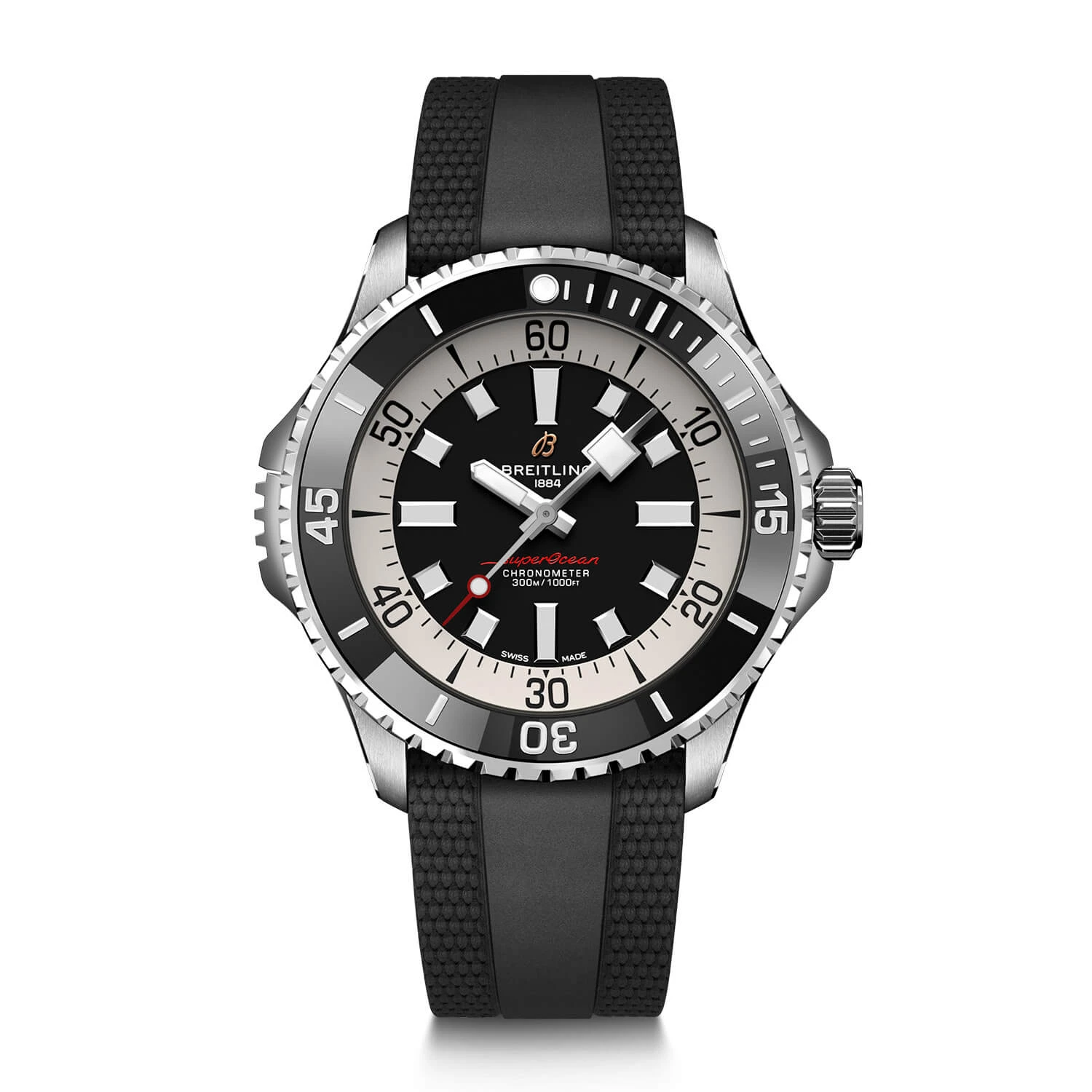 Breitling Superocean Automatic 46 Watch Steel Case Black Dial Black Strap, 46mm 1 Breitling Superocean Automatic 46 Watch Steel Case Black Dial Black Strap, 46mm