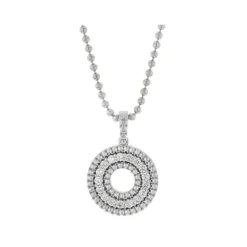 Roberto Coin Siena Medium Diamond Circle Necklace 18K White Gold, 17 Inches