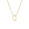 Roberto Coin Open Heart Diamond Necklace Pendant 18K Yellow Gold, 17 Inches