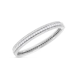 Roberto Coin Siena 3 Row Diamond Bangle Bracelet, 18K White Gold