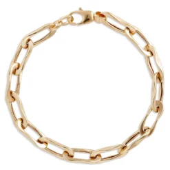 Toscano 7.5-Inch Oval Flat Link Bracelet, 14K Yellow Gold