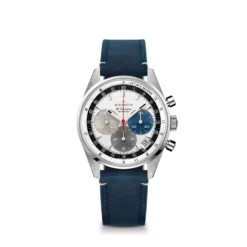 Zenith CHRONOMASTER Original Watch White Dial Blue Leather Strap, 38mm
