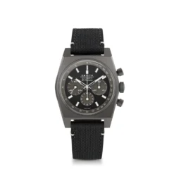 Zenith CHRONOMASTER Revival Shadow Watch Black Dial Black Rubber Strap, 37mm