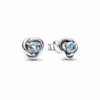 Pandora Sea Aqua Blue Eternity Circle Stud Earrings