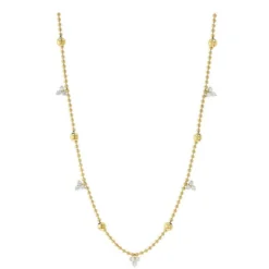Roberto Coin Love By The Inch 18K Yellow Gold Diamond Station Necklace, 18"