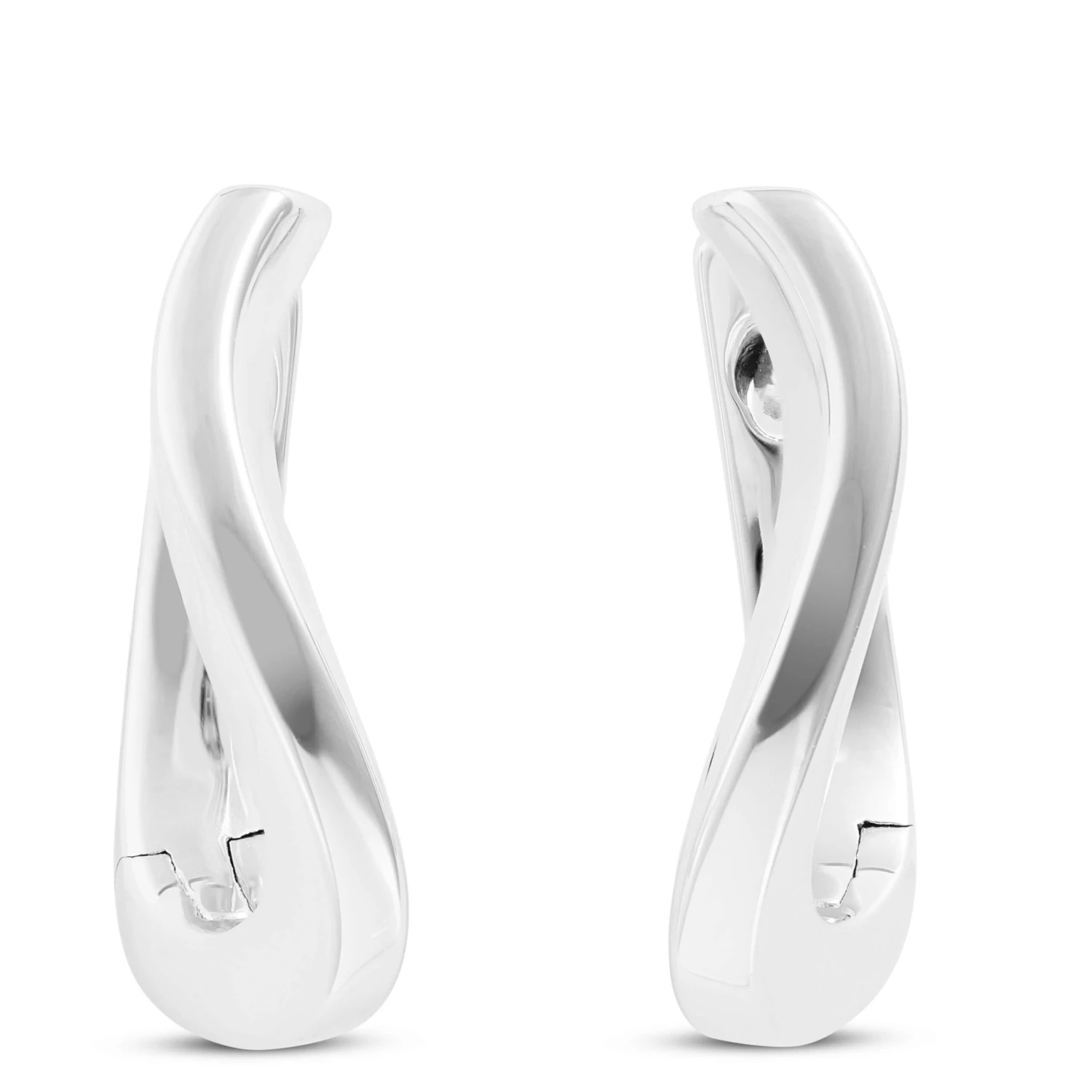 Lisa Bridge Twisted Hoop Earrings In Sterling Silver, 18mm 1 Lisa Bridge Twisted Hoop Earrings In Sterling Silver, 18mm