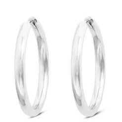 Lisa Bridge Hoop Earrings In Sterling Silver, 25mm