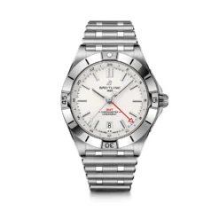 Breitling Chronomat Automatic GMT 40 Watch Steel Case White Dial, 40mm