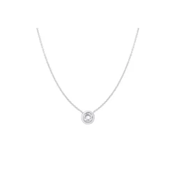 Roberto Coin Diamond Bezel Set Pendant 18K White Gold,18 Inches