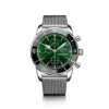 Breitling Superocean Heritage Chronograph Watch Green Dial Steel Bracelet, 44mm