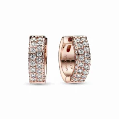 Pandora Pandora Timeless Pavé Double-row Hoop Earrings